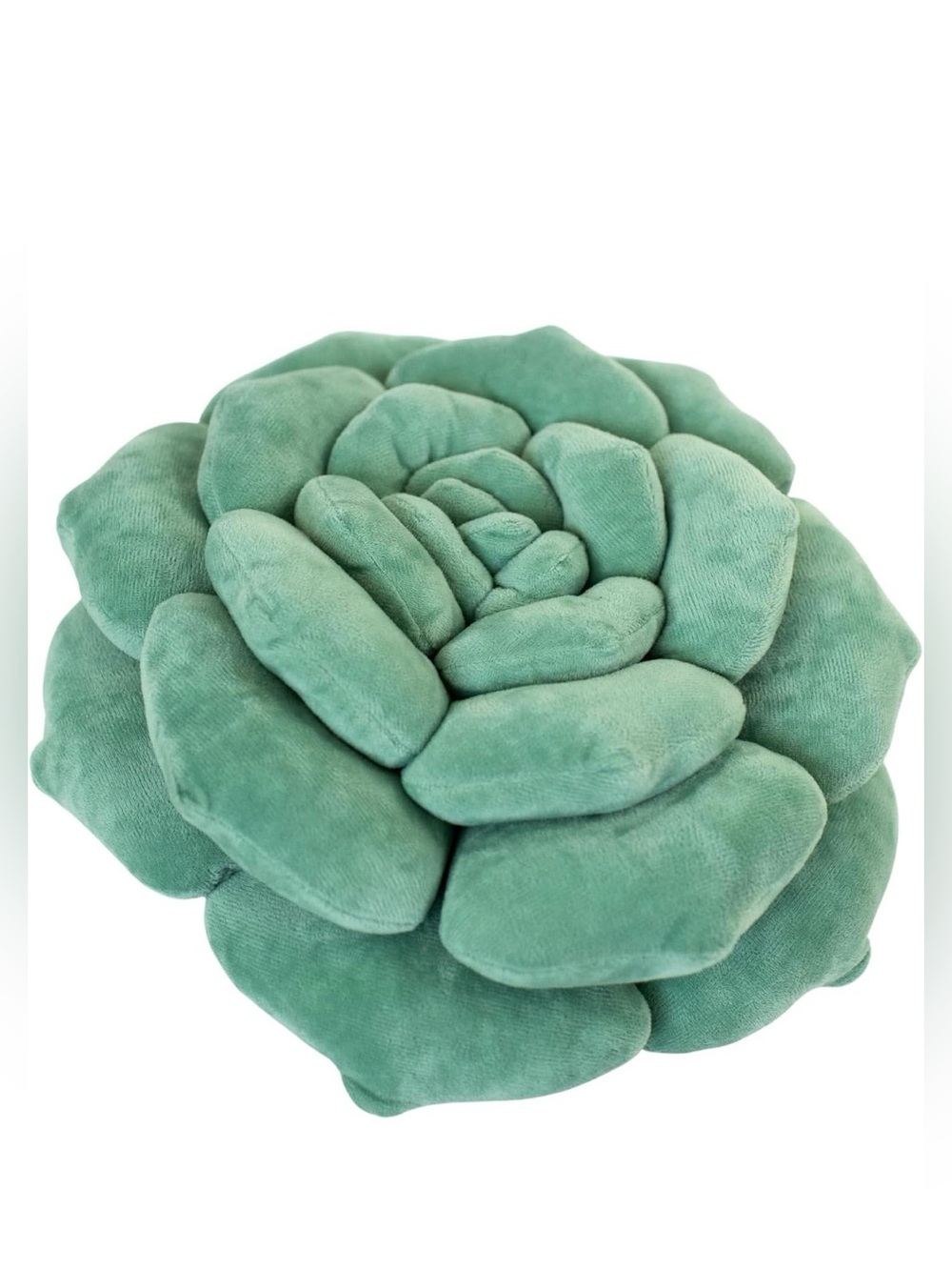 Audacious Hippo Sage Green Succulent Plush Pillow – 15” Flower Plant Throw Pillo